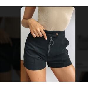 BB Exclusive Black Suedette Cotton Shorts Size 8